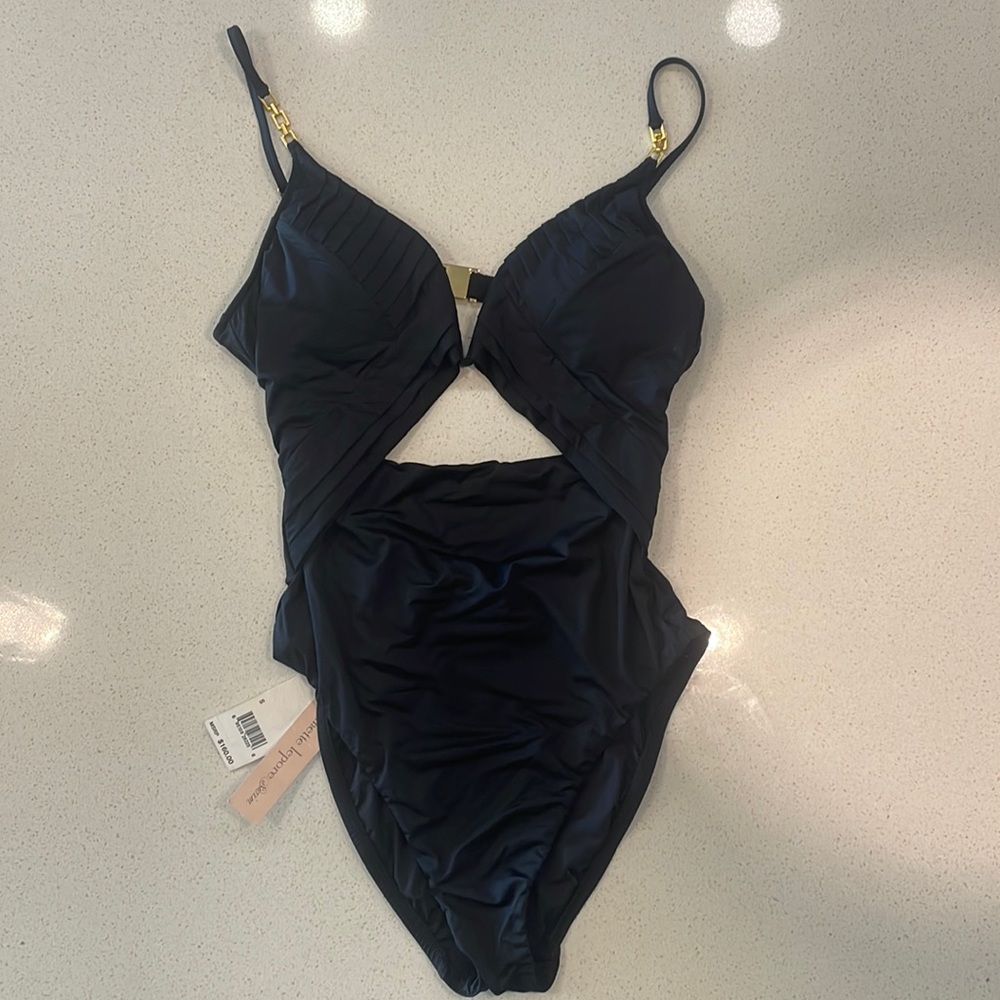 Nanette Lepore Black One Piece Bathing suit NWT